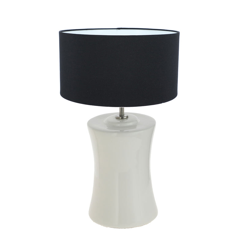 LÁMPARA LISBOA CRUDA CRAQUELADA PANTALLA NEGRA