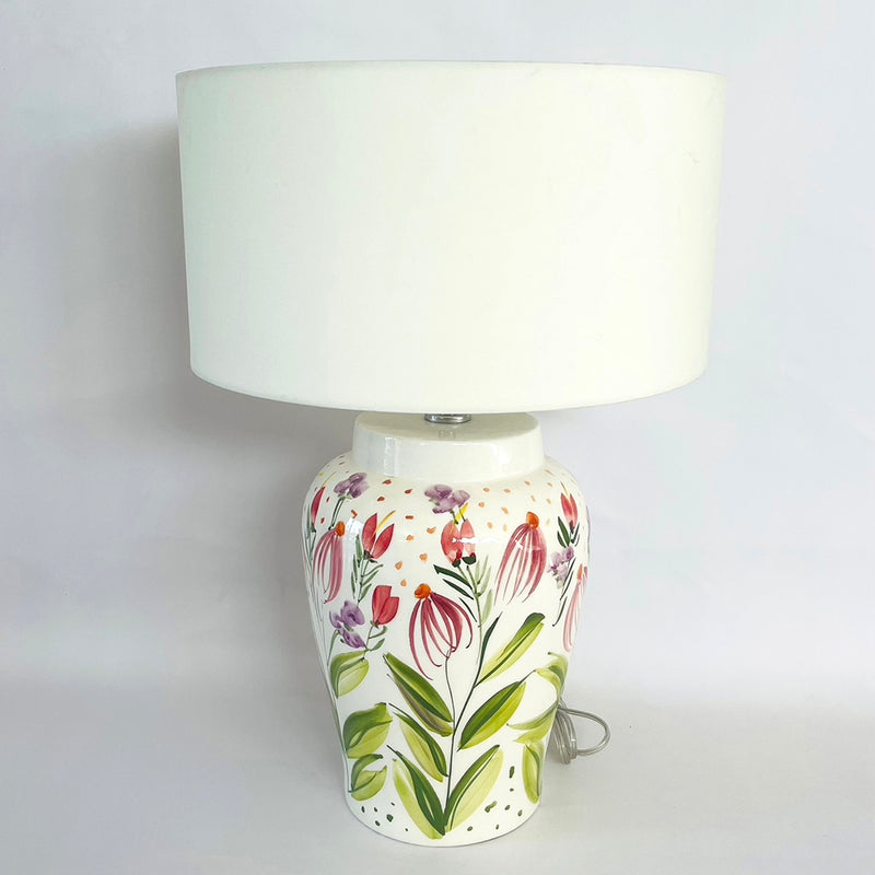 LÁMPARA ASIA 2 FLORES ROJAS