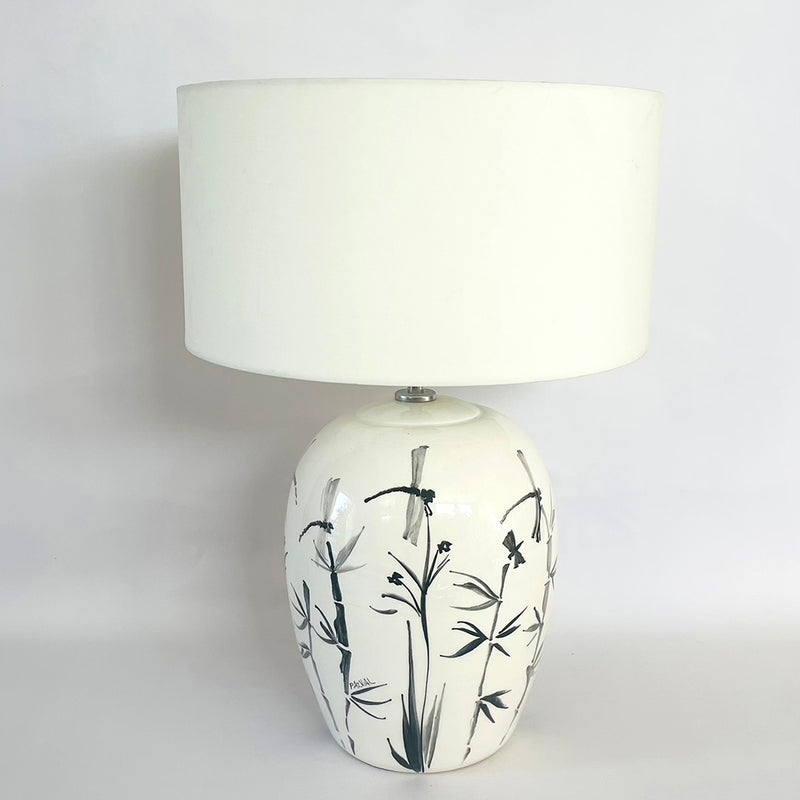 LÁMPARA ORIENTAL MATAPIOJO NEGRO PANTALLA CRUDA