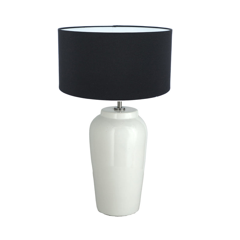 LAMPARA ALTA BLANCO BRILLANTE PANTALLA CRUDA