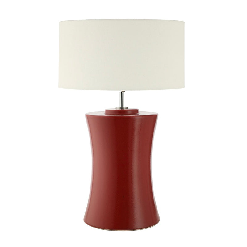 LÁMPARA LISBOA ROJA PANTALLA CRUDA