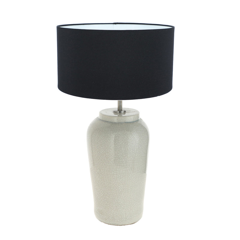 LAMPARA ALTA CRUDO CRAQUELADO PANTALLA NEGRA