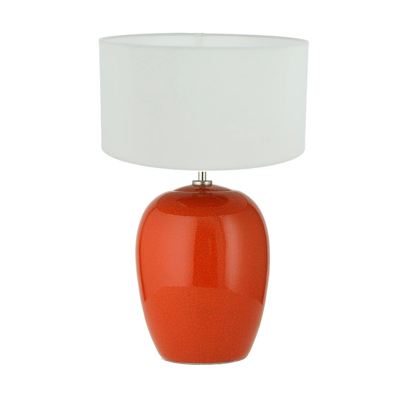 LÁMPARA ORIENTAL 2 NARANJA CRAQUELADA PANTALLA CRUDA